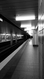 Woman at railroad station