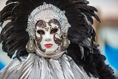 Portrait of person wearing costume during carnival