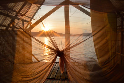 Idyllic sunset in cambodia