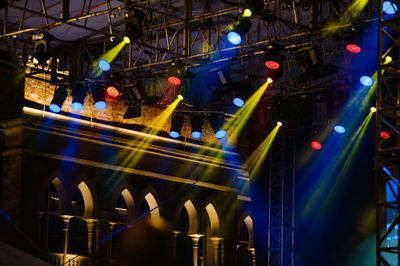 Illuminated colorful lights on stage