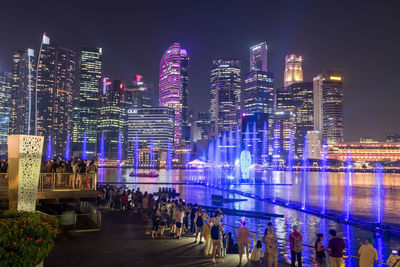 Illuminated city at night