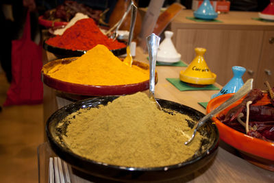 Close-up of spices for sale in market