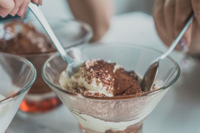 Close-up of ice cream in glass