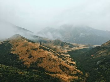Scenic view of mountains against sky