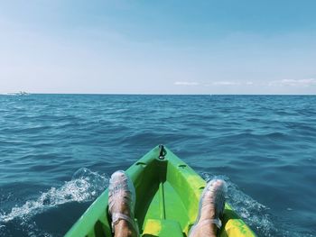 Feet in kayak