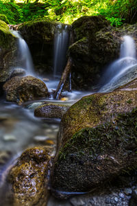 Scenic view of waterfall