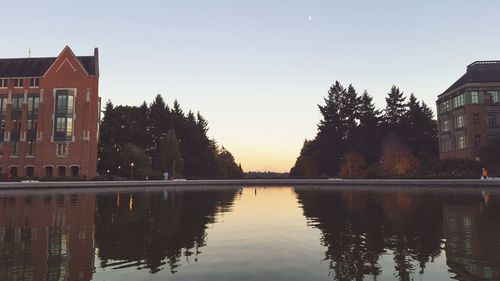 Reflection of buildings in water