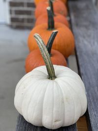 Orange and white pumpkins 