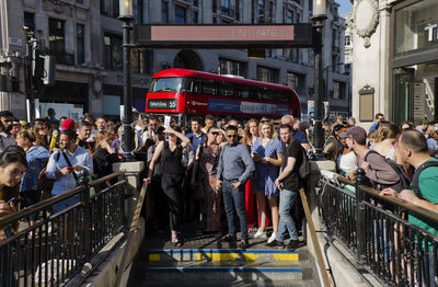 People on street in city