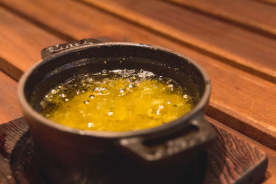 Close-up of liquid boiling