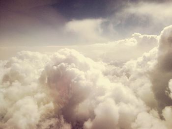 Cloudy sky above clouds