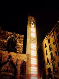 Low angle view of illuminated building