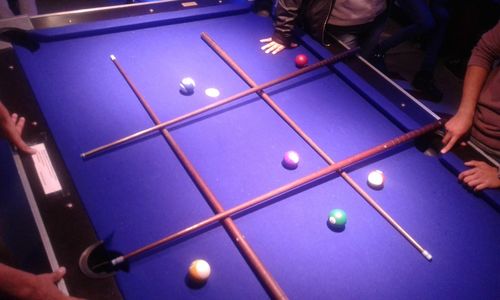 Low angle view of people playing ball