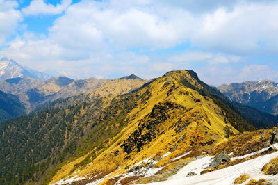 Scenic view of mountains against sky