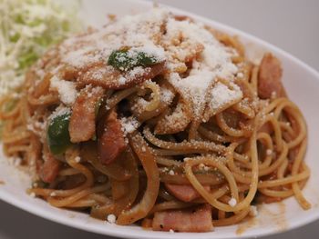 Close-up of pasta in plate