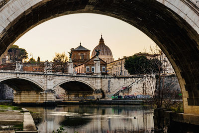 Reflection of historic building in water