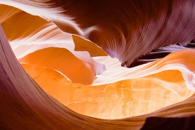 Sunbeam through rock formations at antelope canyon