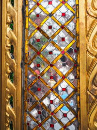 Full frame shot of patterned wall in building