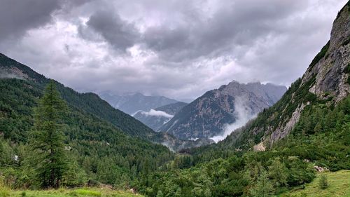 Scenic view of mountains against sky