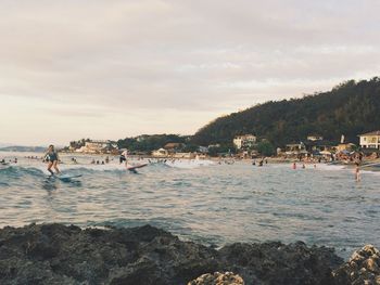 Tourists on beach