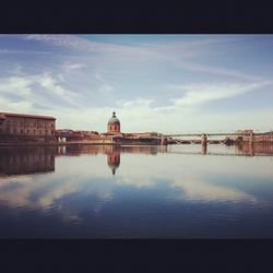 Reflection of built structures in water