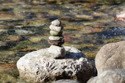 Stack of stones in water