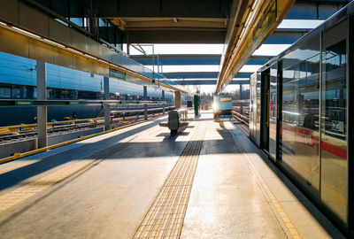 Train at railroad station platform