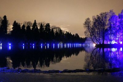 Reflection of trees in lake