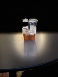 Close-up of ice tea on table