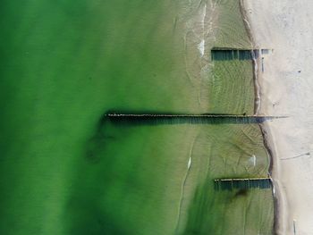 Aerial view of an empty beach