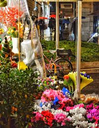 Multi colored flowers for sale in market