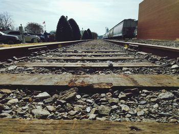 Railroad tracks against sky