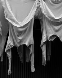 Panoramic view of clothes hanging on fabric