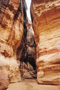 Low angle view of rock formations