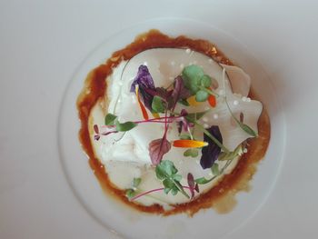 Close-up of dessert served in plate