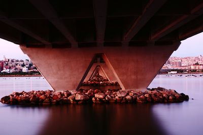 High angle view of bridge over river