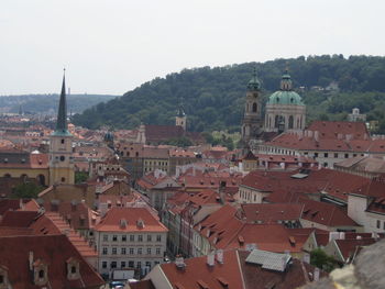 Aerial view of townscape against sky