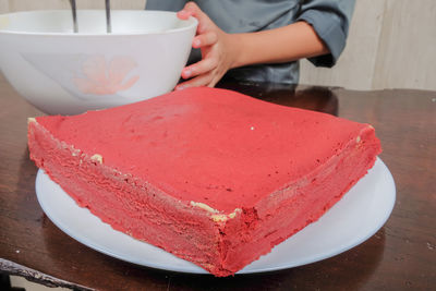 Close-up of cake on table