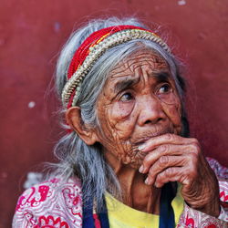 Close-up portrait of woman