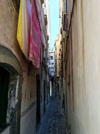 Alley amidst buildings against sky