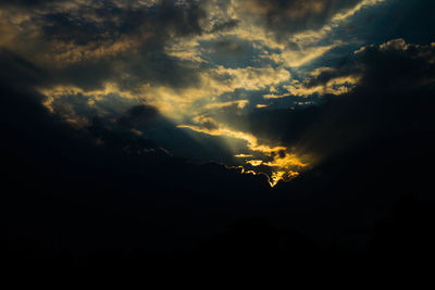 Low angle view of sky at sunset