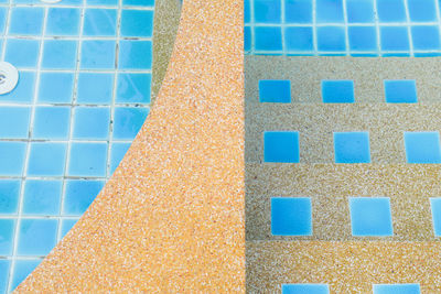 High angle view of multi colored swimming pool