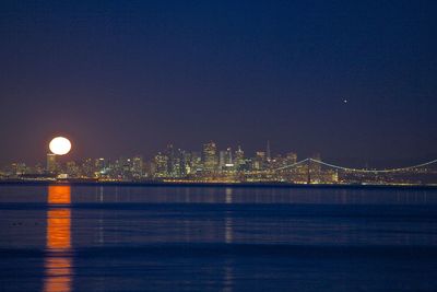 Illuminated cityscape at night