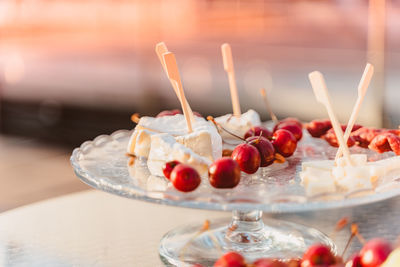 Close-up of cake on table