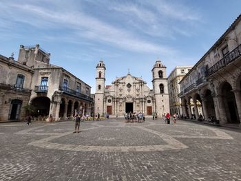 Group of people in front of building