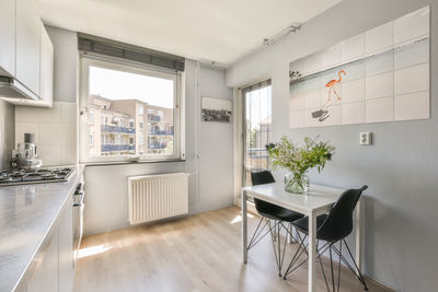 Empty chairs and table at home