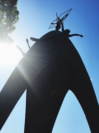 Low angle view of horse against clear sky