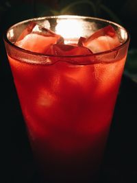 Close-up of red drink