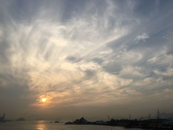 Scenic view of sea at sunset
