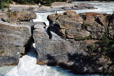 View of river flowing through rocks